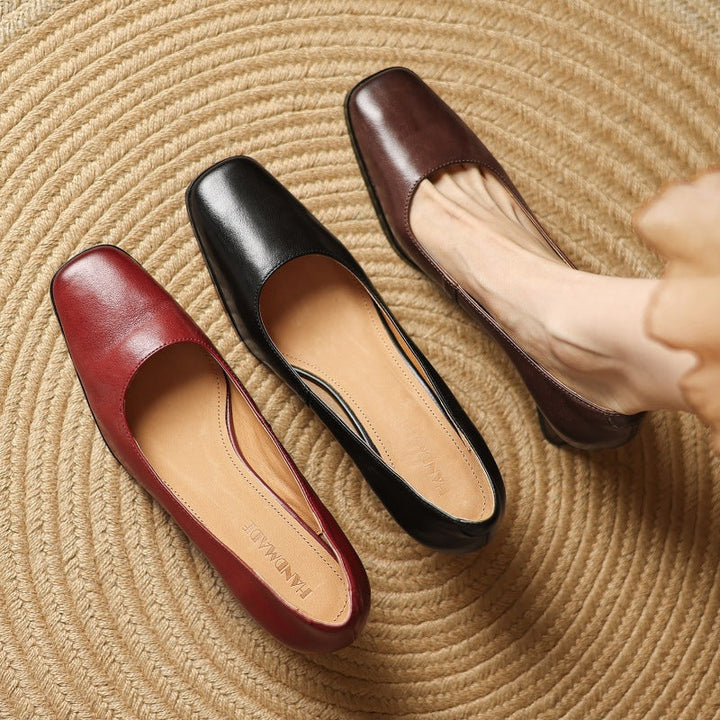 Oriel Leather Square Pumps