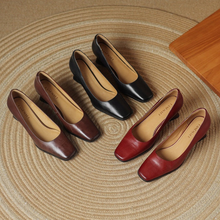 Oriel Leather Square Pumps