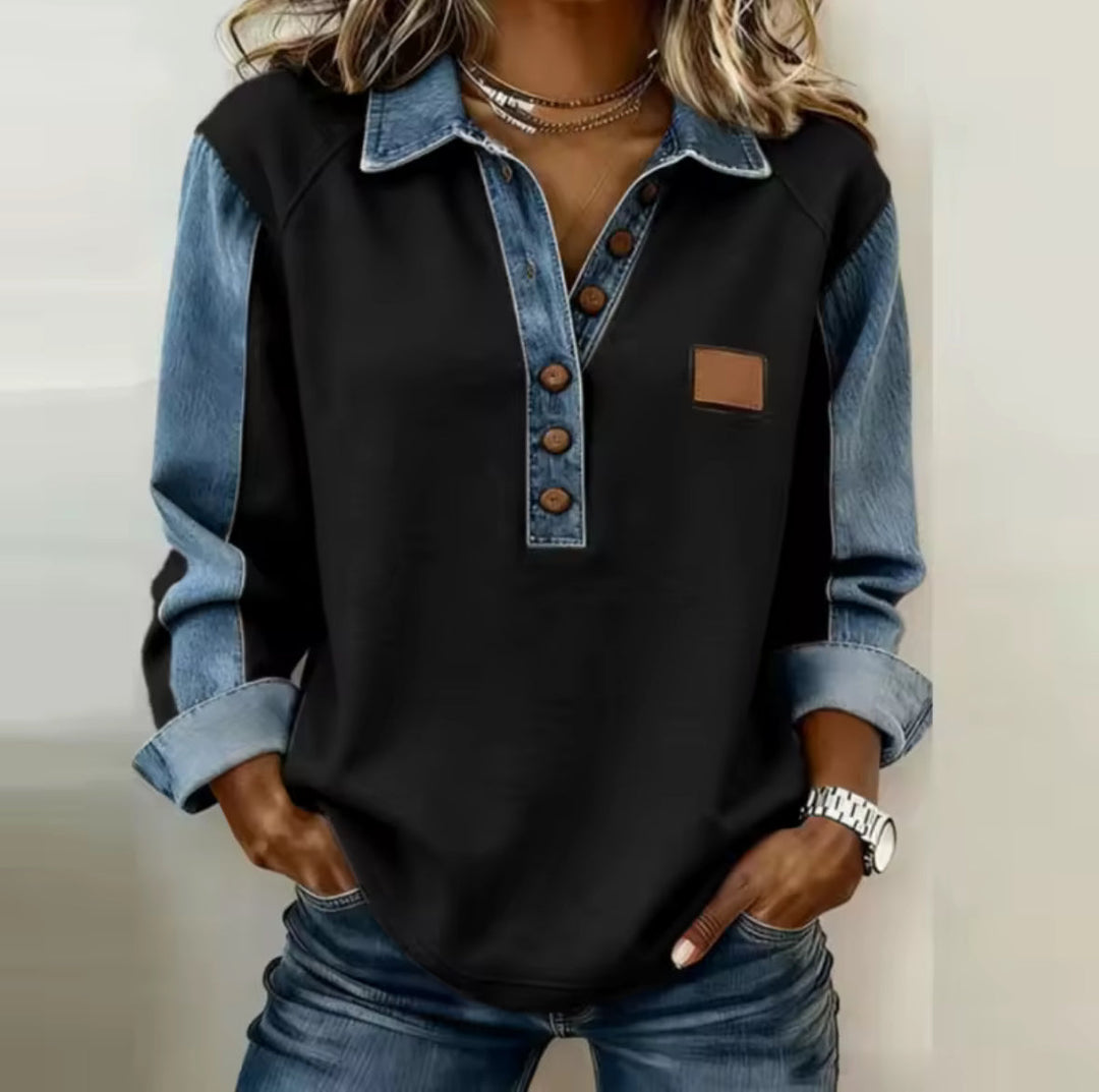 Elisa | Sporty Contrast Sweater