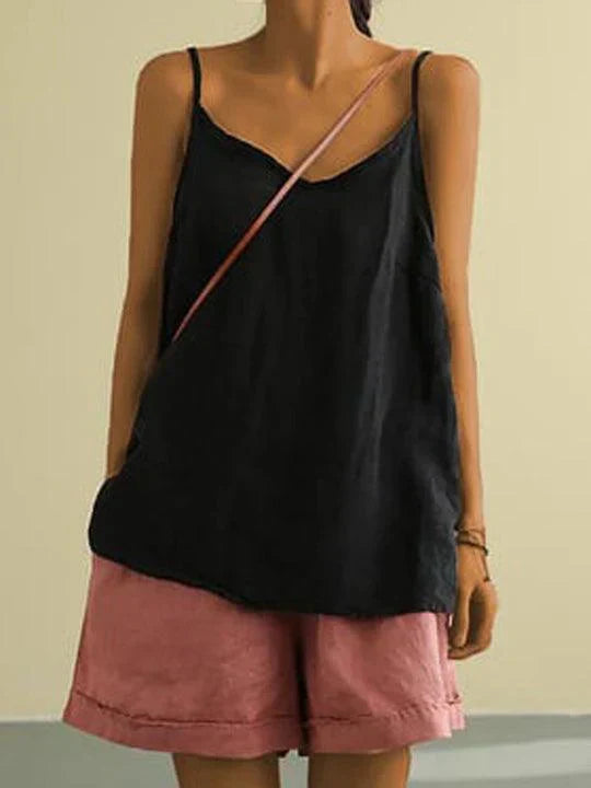 Isla | Spaghetti Strap Linen Top