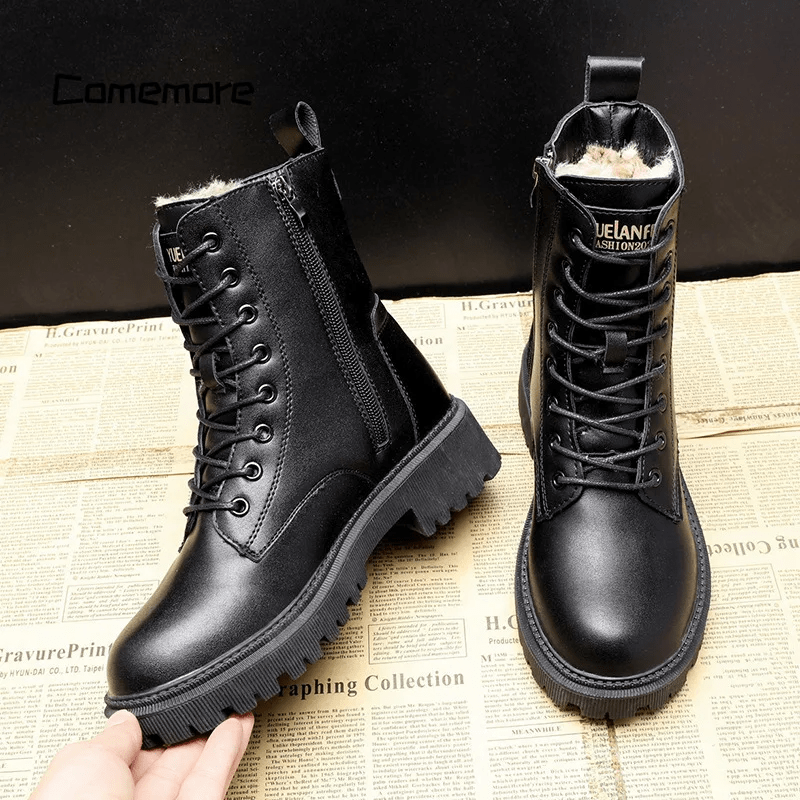 Delphine – Lined Winter Boots with Buckle