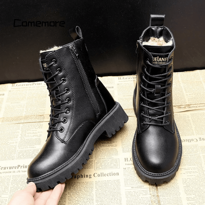 Delphine – Lined Winter Boots with Buckle