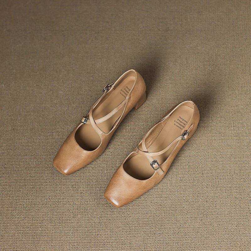 Marvane Leather Kitten Heels