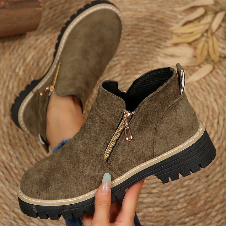 Blandine – Platform Ankle Boots with Side Zip
