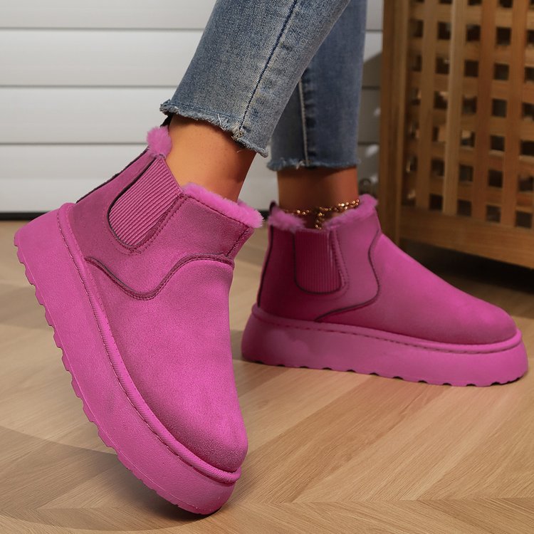 Armelle – Slip-On Faux Suede Snow Ankle Boots