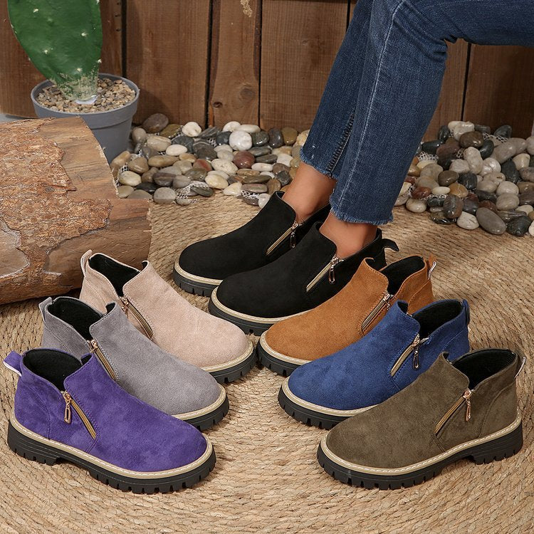 Blandine – Platform Ankle Boots with Side Zip
