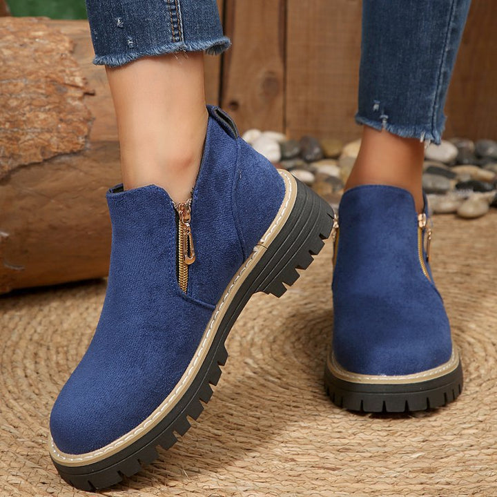 Blandine – Platform Ankle Boots with Side Zip