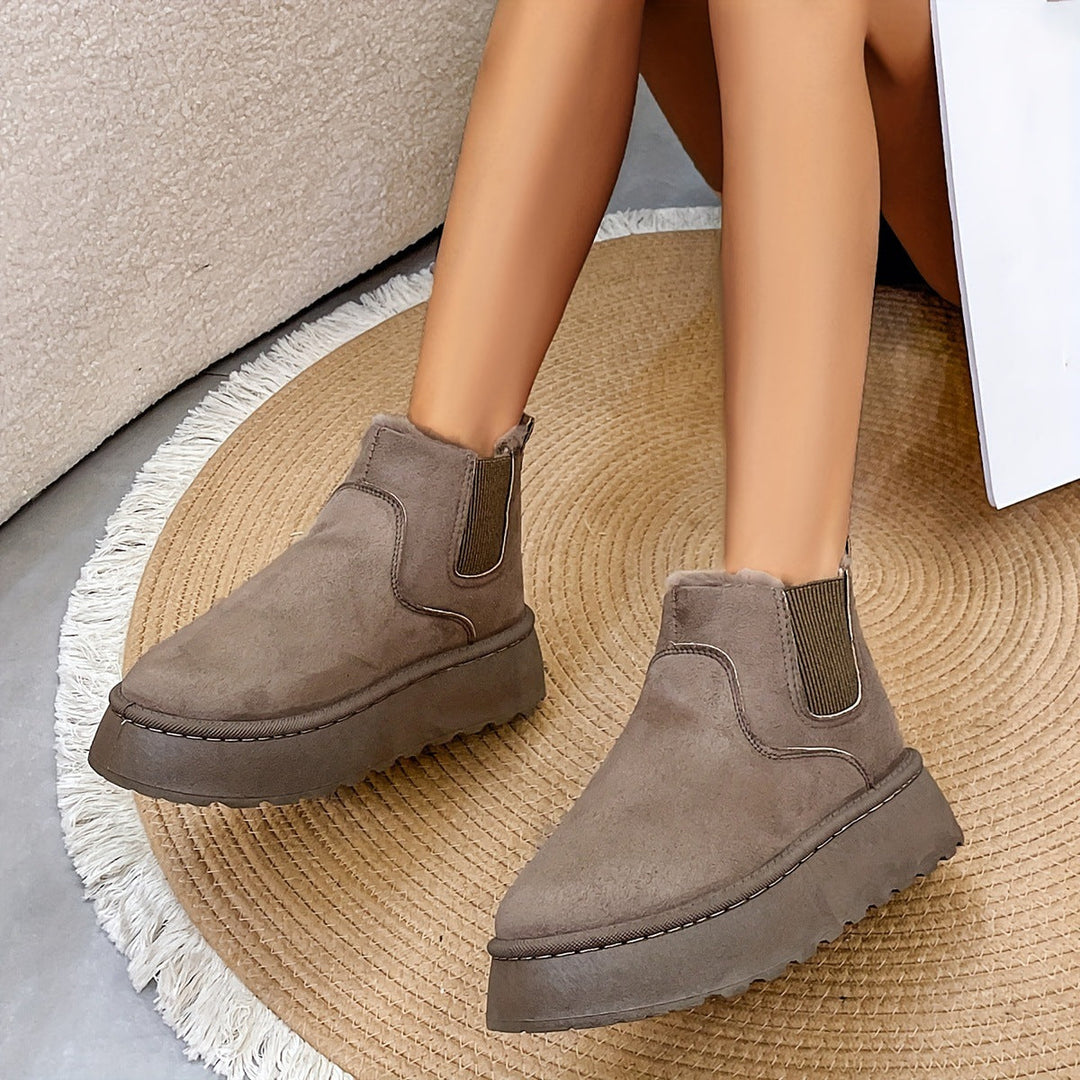 Armelle – Slip-On Faux Suede Snow Ankle Boots