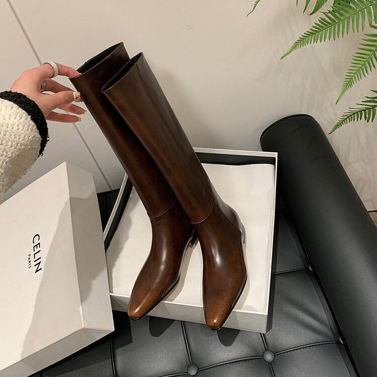 Aurélie – Pointed-Toe Knee-High Boots