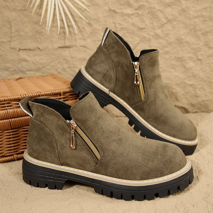 Blandine – Platform Ankle Boots with Side Zip