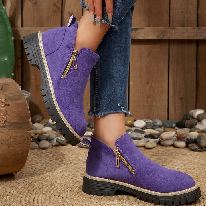 Blandine – Platform Ankle Boots with Side Zip