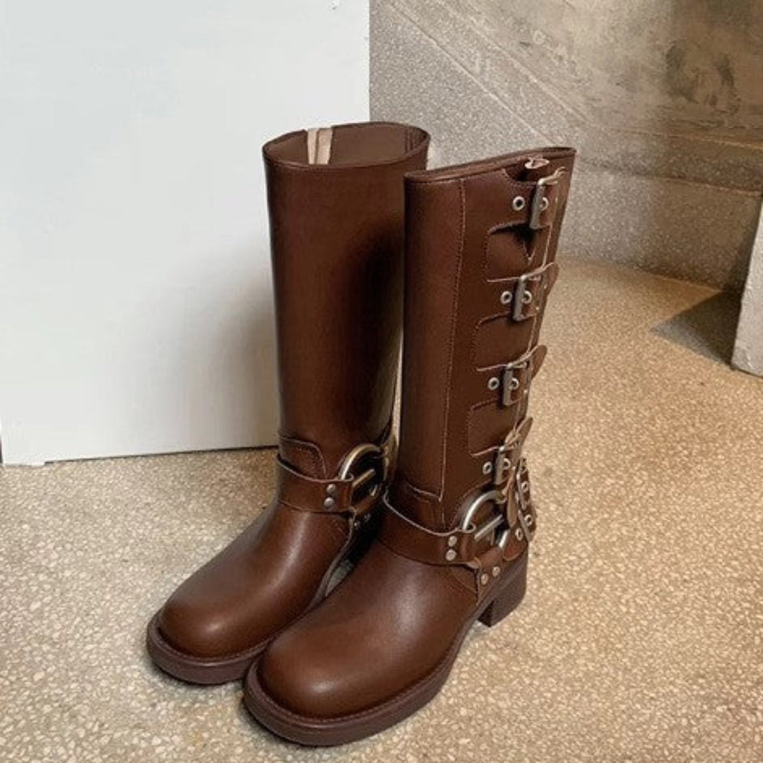 Diane – Biker Ankle Boots with Buckle