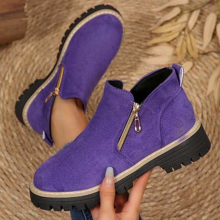 Blandine – Platform Ankle Boots with Side Zip