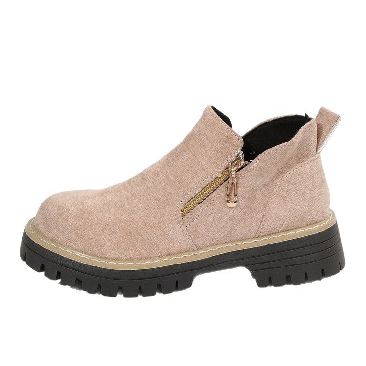 Blandine – Platform Ankle Boots with Side Zip