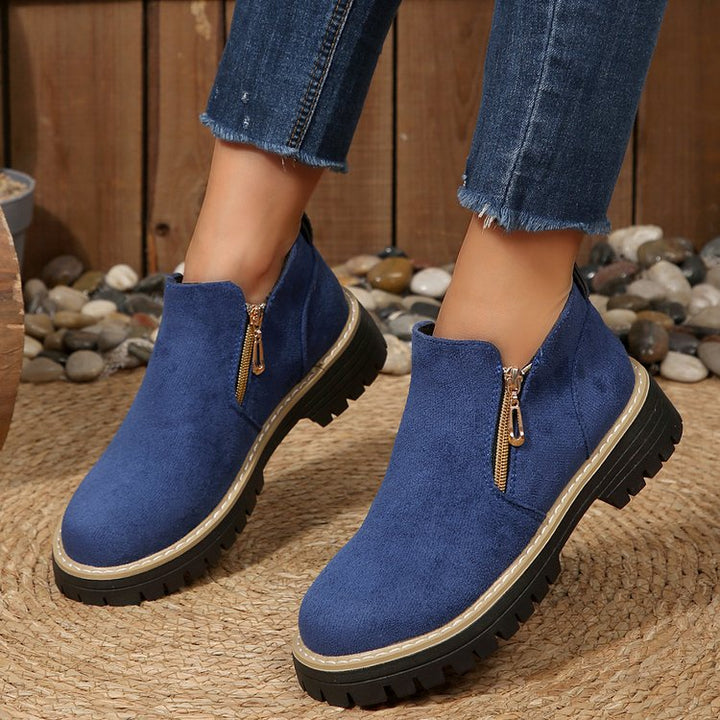 Blandine – Platform Ankle Boots with Side Zip