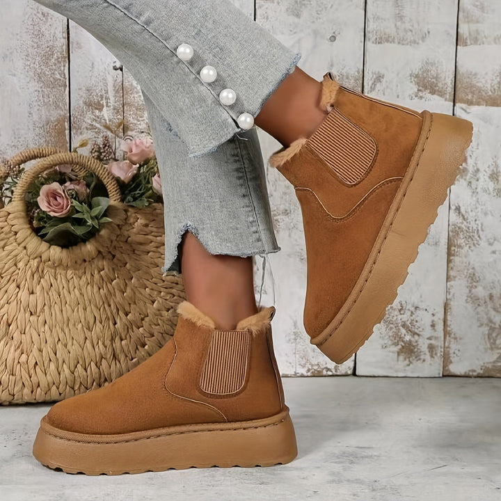 Armelle – Slip-On Faux Suede Snow Ankle Boots