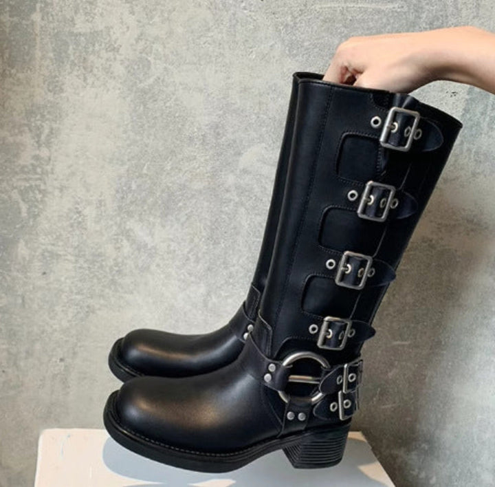 Diane – Biker Ankle Boots with Buckle