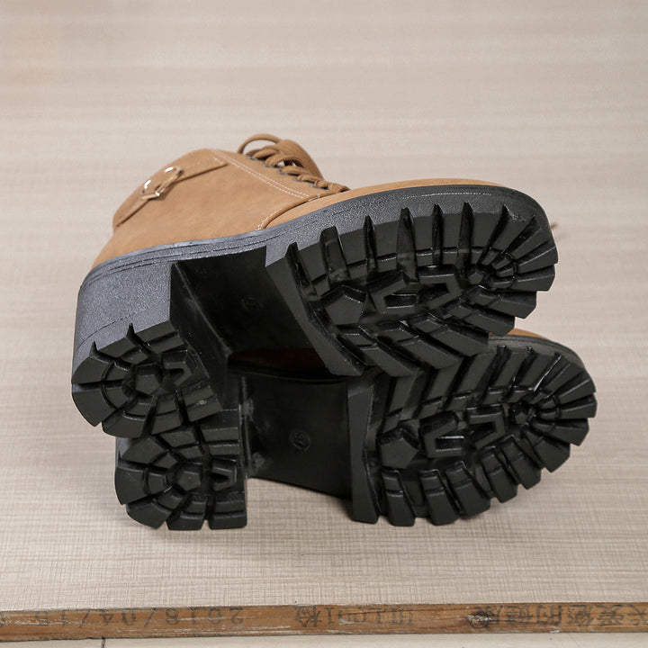 Albane – Lace-Up Ankle Boots with Block Heel
