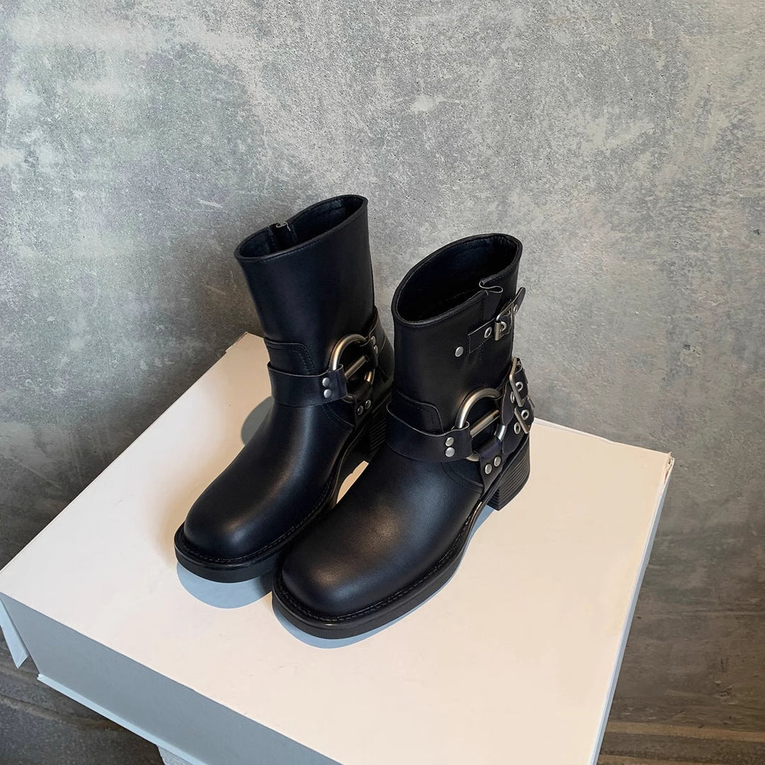 Diane – Biker Ankle Boots with Buckle