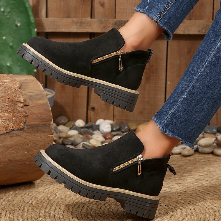 Blandine – Platform Ankle Boots with Side Zip
