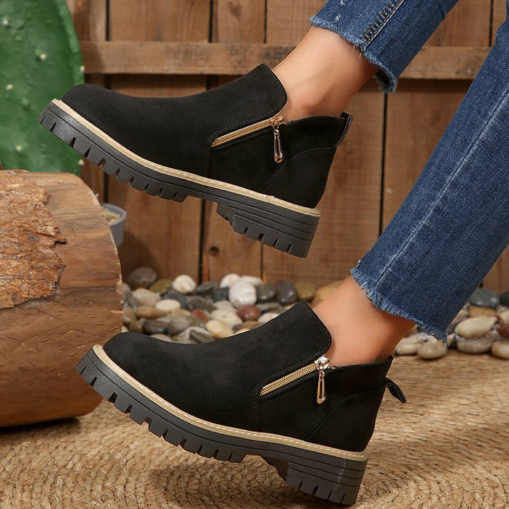 Blandine – Platform Ankle Boots with Side Zip