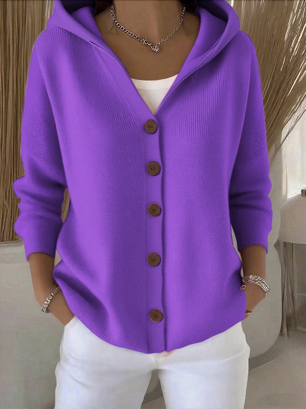 Cugnet – Hooded Button Cardigan