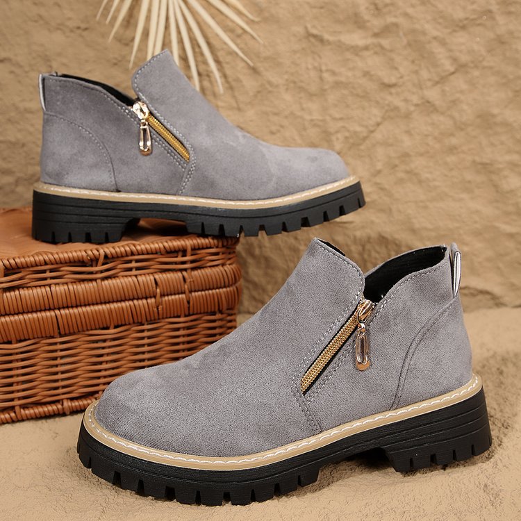 Blandine – Platform Ankle Boots with Side Zip