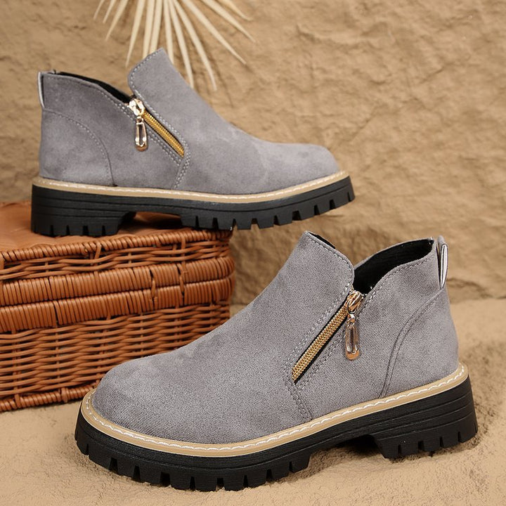 Blandine – Platform Ankle Boots with Side Zip