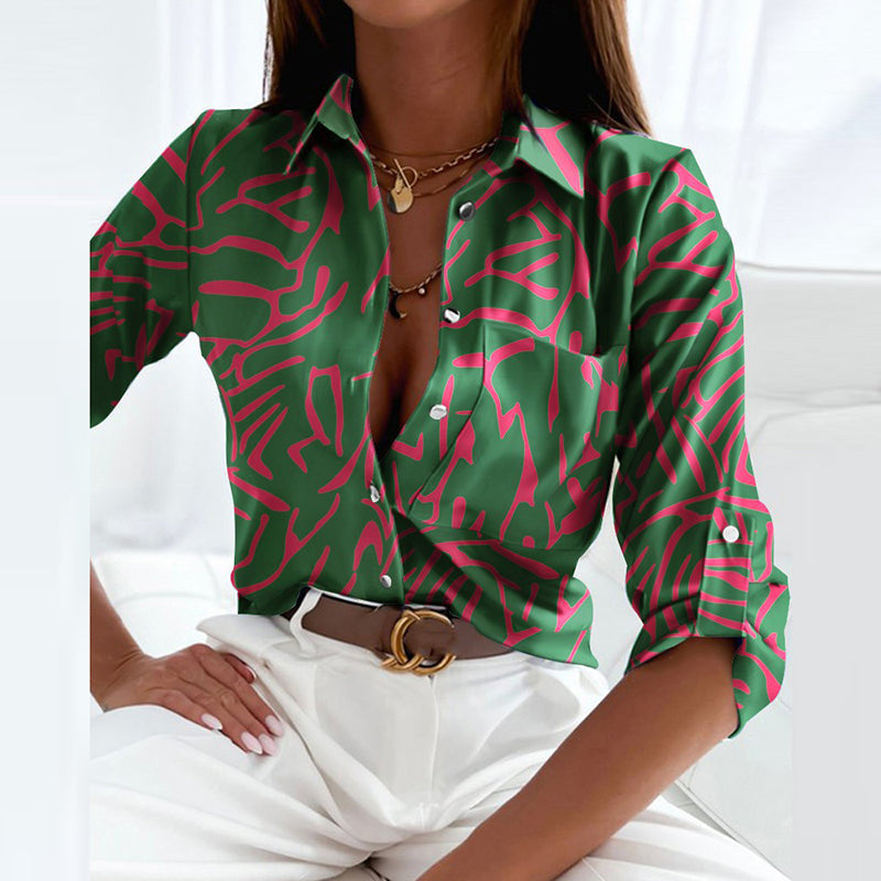 Margot | Printed Button-Up Blouse