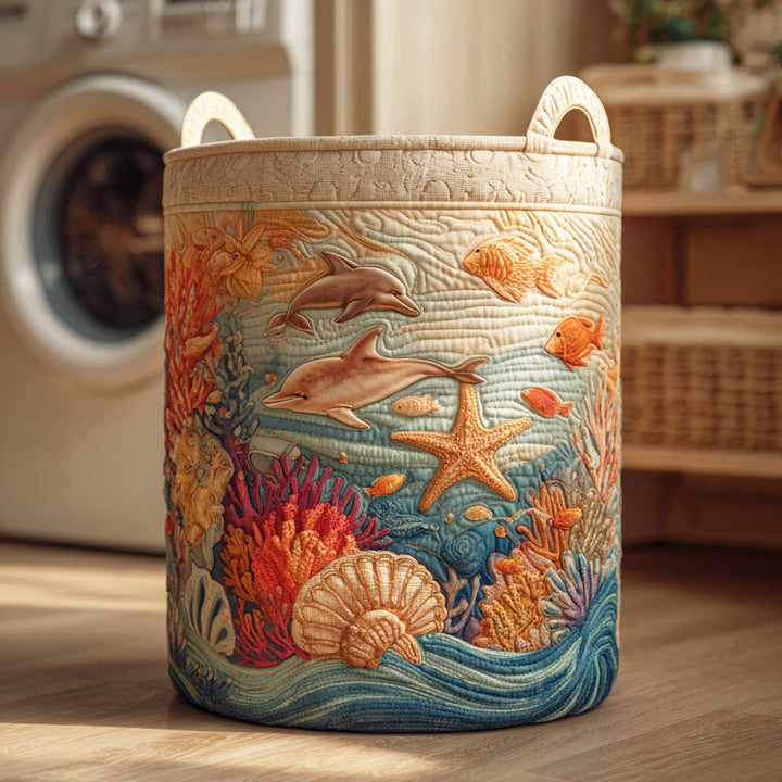 Sea Breeze | Hand-Quilted Laundry Basket