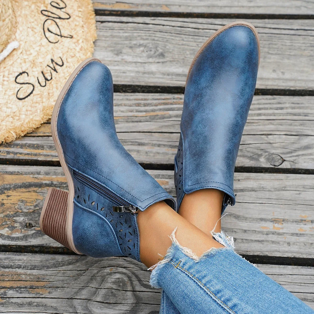 Garance – Western Ankle Boots with Mid Heel
