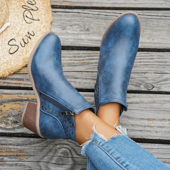 Garance – Western Ankle Boots with Mid Heel