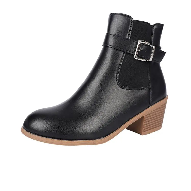 Joséphine – Buckle Ankle Boots with Square Heel