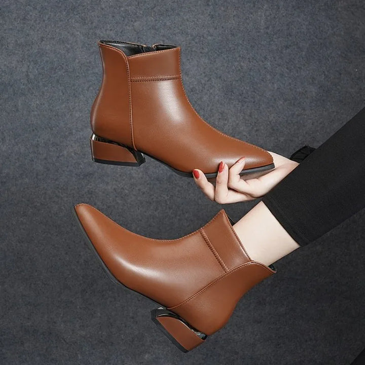 Bérénice – Lined Pointed-Toe Ankle Boots
