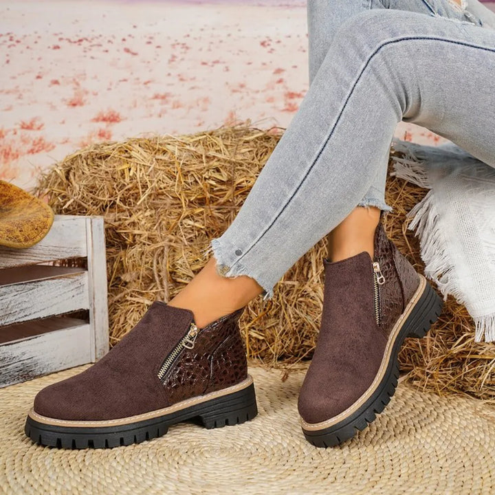 Apolline – Winter Ankle Boots with Double Zip