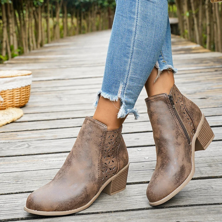 Garance – Western Ankle Boots with Mid Heel