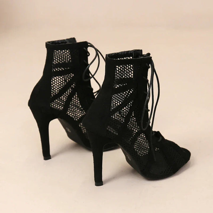 Gaëlle – Lace-Up Mesh Ankle Boots