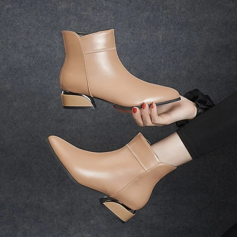 Bérénice – Lined Pointed-Toe Ankle Boots