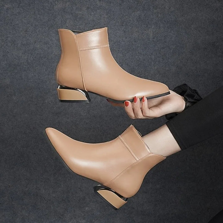 Bérénice – Lined Pointed-Toe Ankle Boots