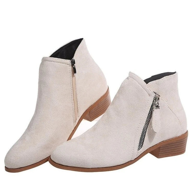 Capucine – Waterproof Faux Suede Low Ankle Boots