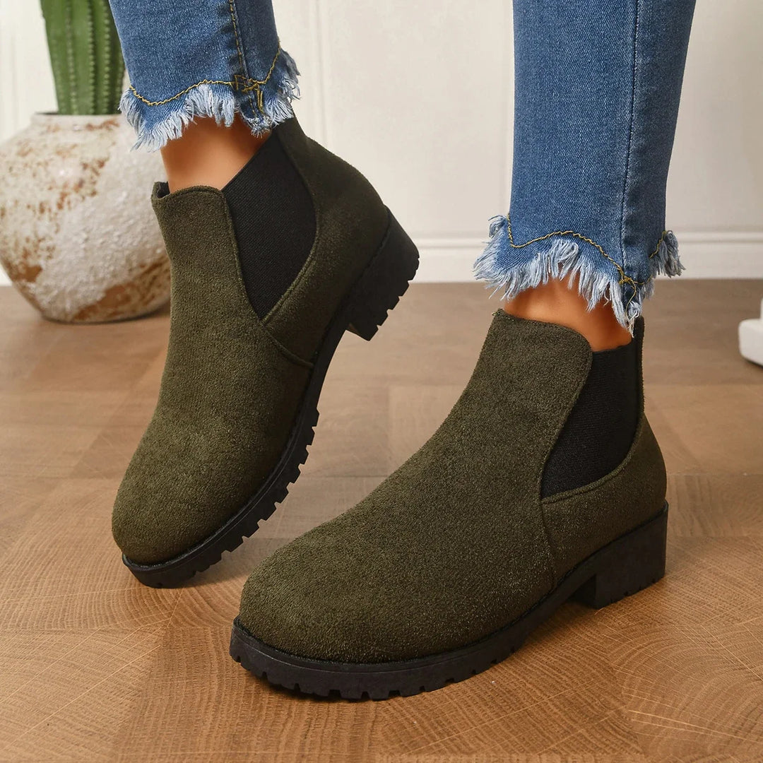 Margaux – Suede Chelsea Ankle Boots with Lug Sole
