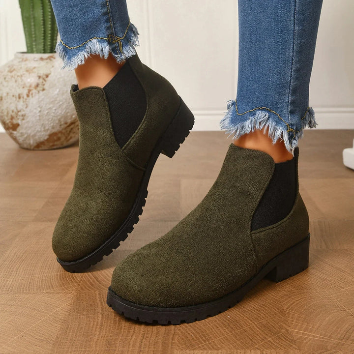 Margaux – Suede Chelsea Ankle Boots with Lug Sole
