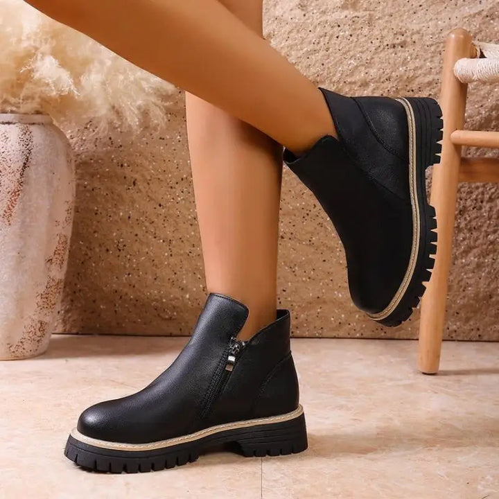 Rosalie – Platform Ankle Boots with Side Zip