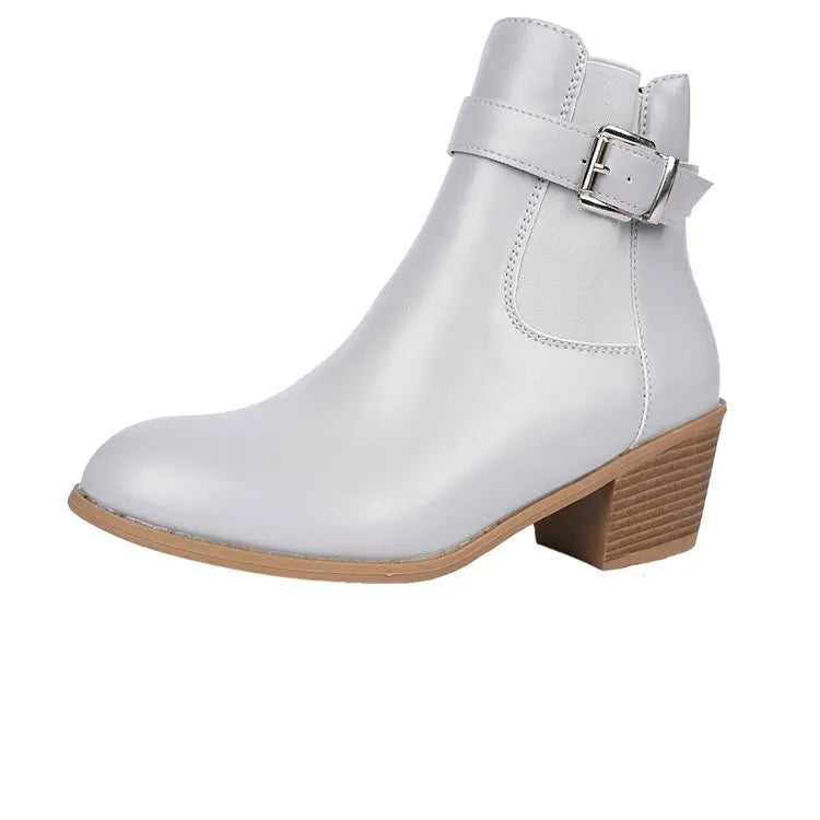 Joséphine – Buckle Ankle Boots with Square Heel