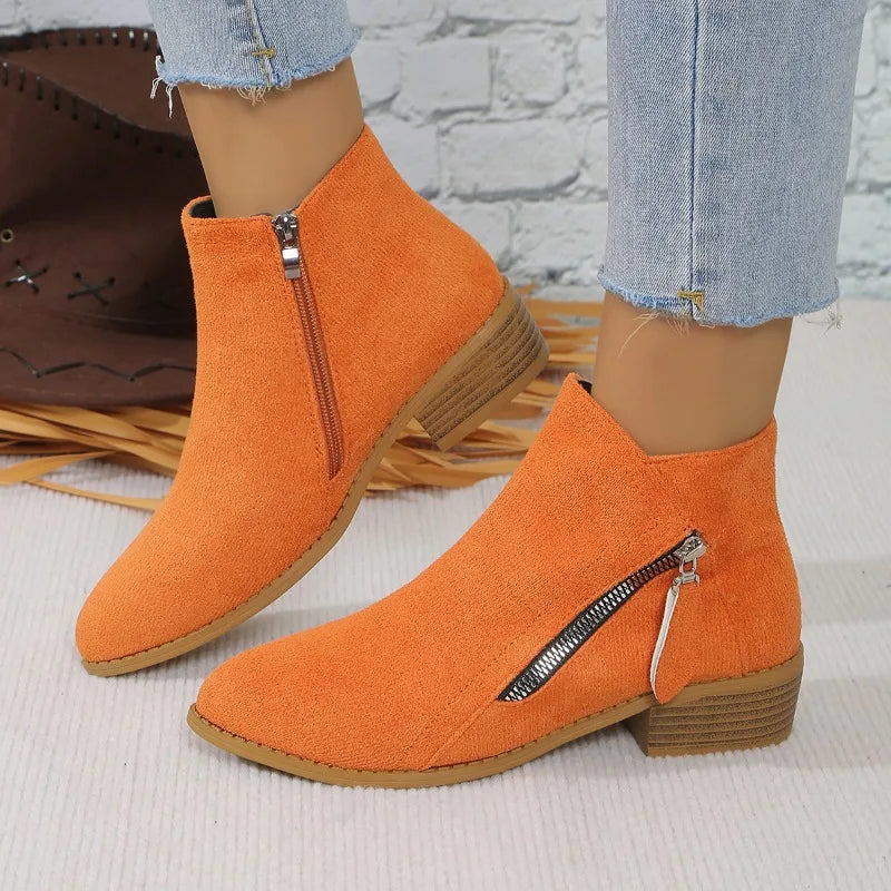 Capucine – Colorful Ankle Boots with Side Zip