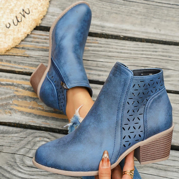 Garance – Western Ankle Boots with Mid Heel