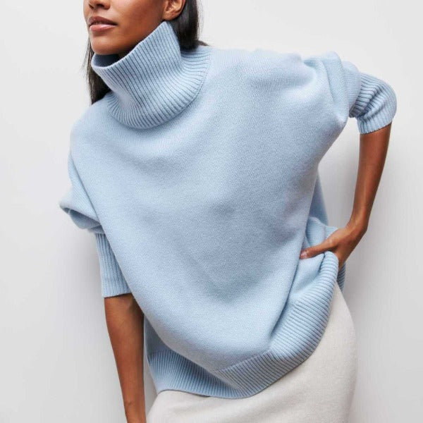 Mylène – Oversized Cotton Turtleneck Sweater
