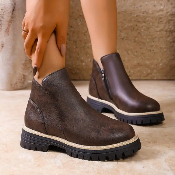 Rosalie – Platform Ankle Boots with Side Zip