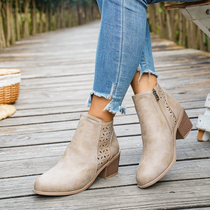 Garance – Western Ankle Boots with Mid Heel