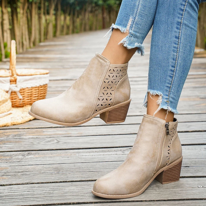 Garance – Western Ankle Boots with Mid Heel